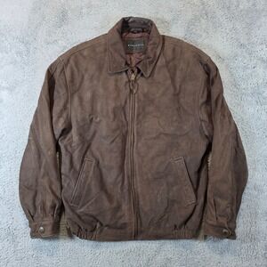 Baracuta Leather Bomber Jacket Mens M Brown Classic Full Zip Quilted Lined G9